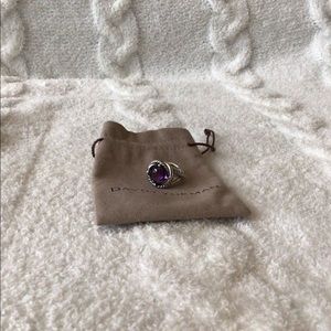 🌼DAVID YURMAN Sterling Silver Infinity Ring with Amethyst - Size 6